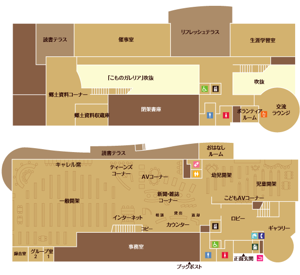菰野町図書館平面図